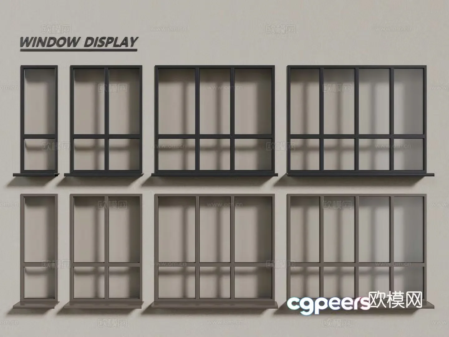 Modern windows aluminum alloy windows casement windows floor-to-ceiling windows 3d model