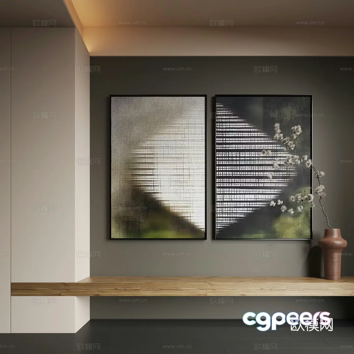 Modern hanging paintings Modern abstract hanging paintings Modern combination paintings Modern minimalist hanging paintings 3D model