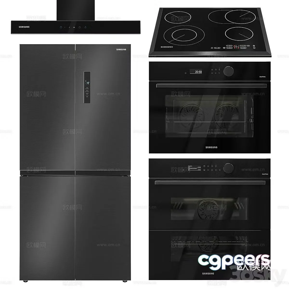 Samsung kitchen appliance set 3d model