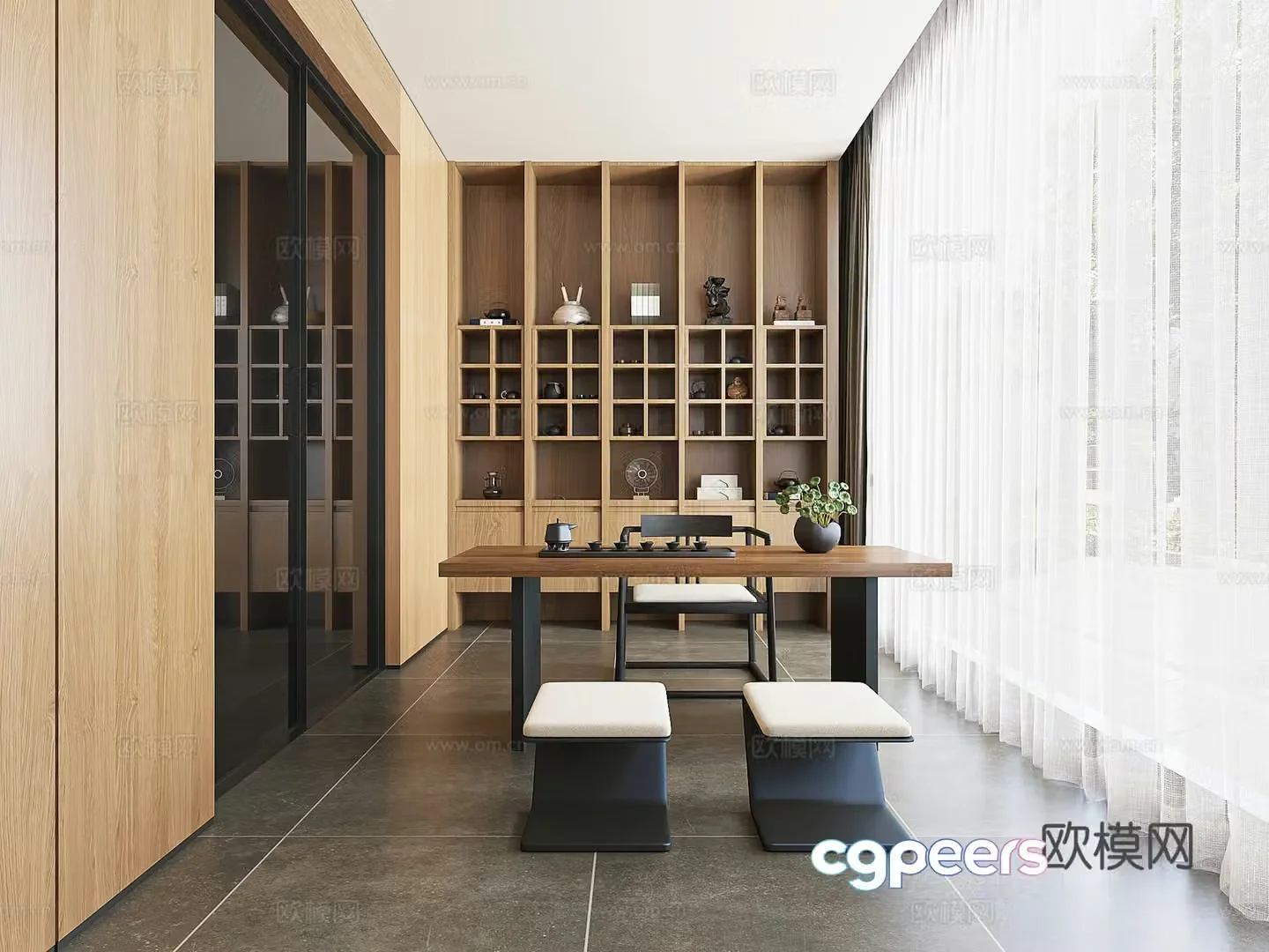 New Chinese tea room 3D model