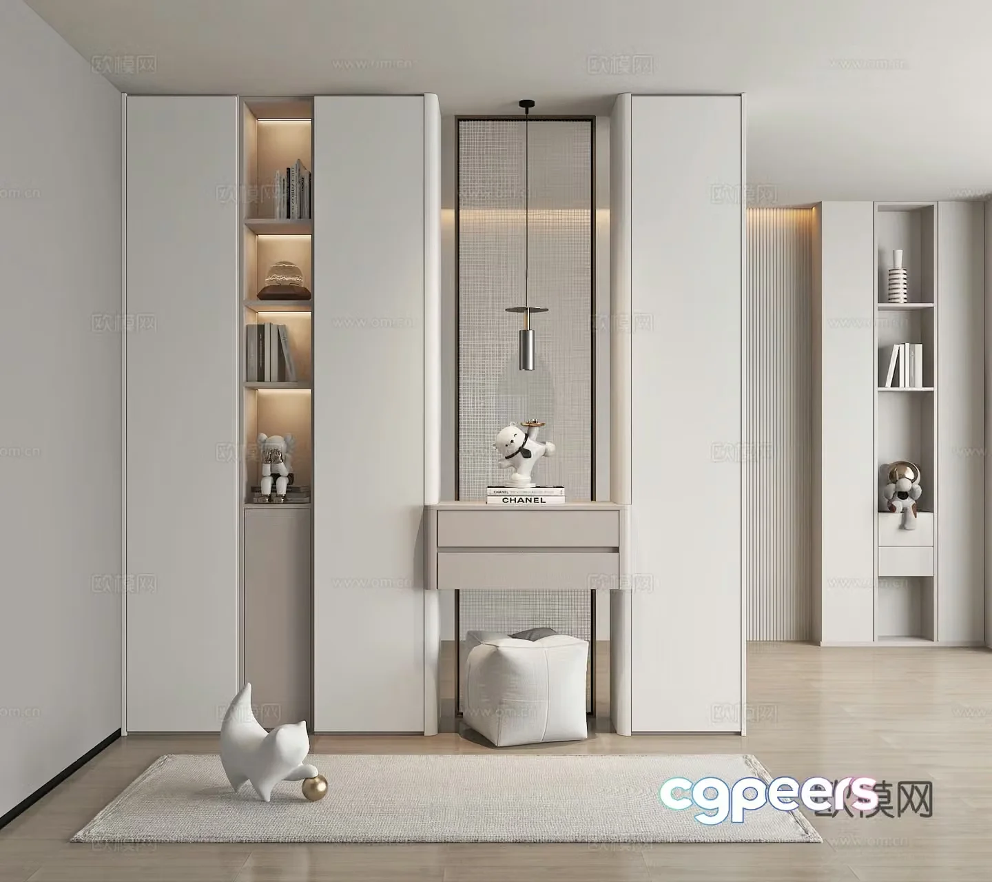 Modern porch cabinet shoe cabinet partition shoe cabinet 3d model