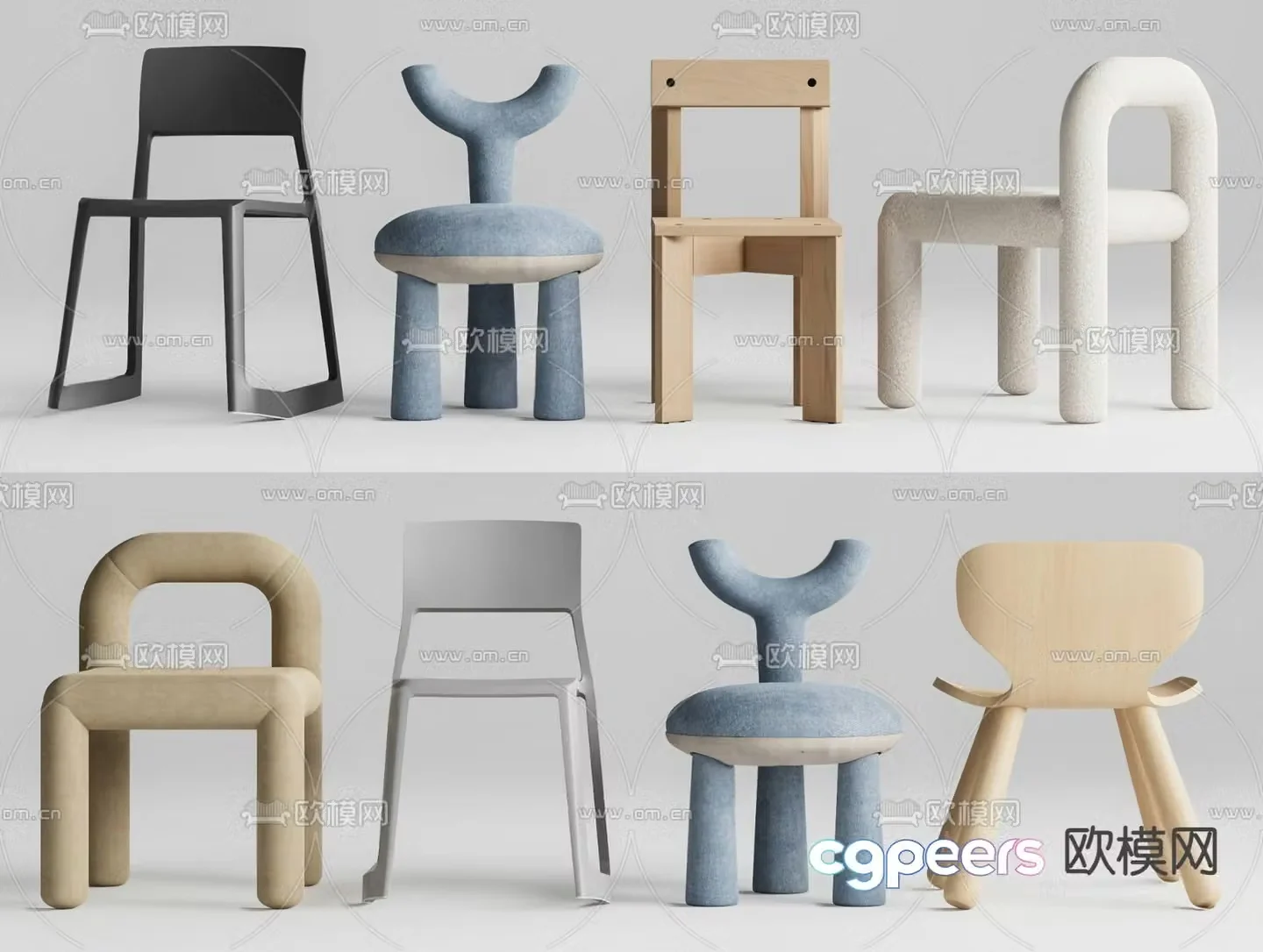 Simple children’s chair 3d model