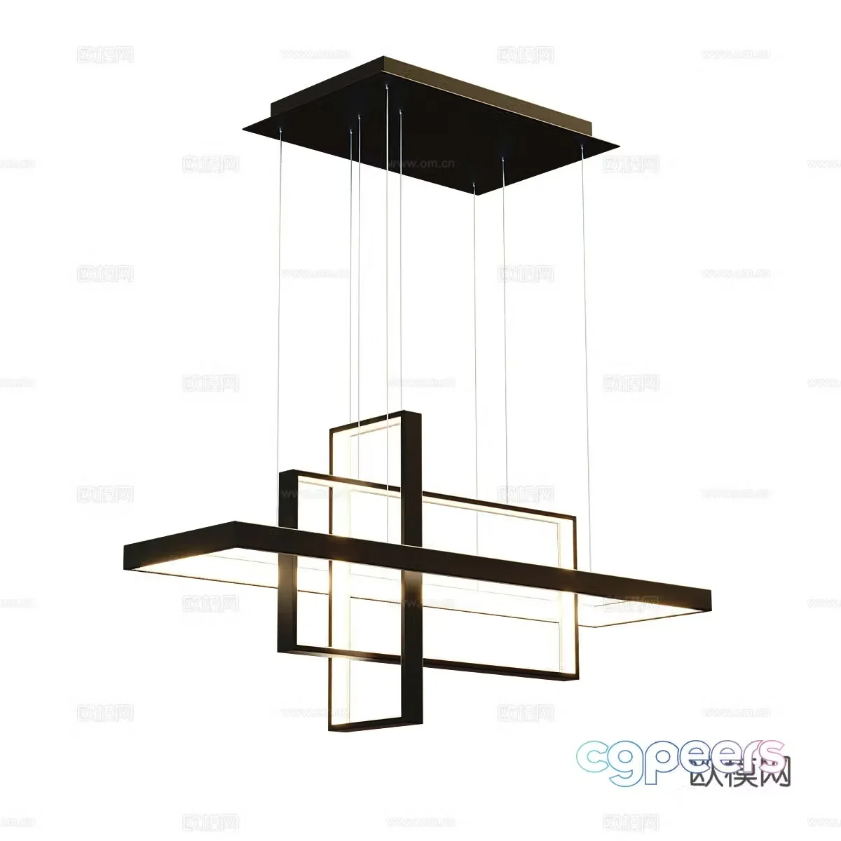 Modern minimalist chandelier 3d model