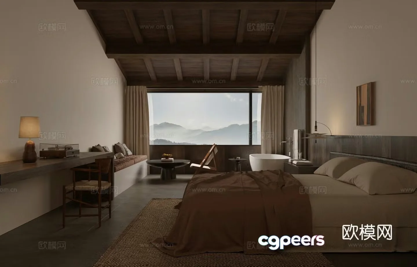 Wabi Sabi B&B guest room 3d model