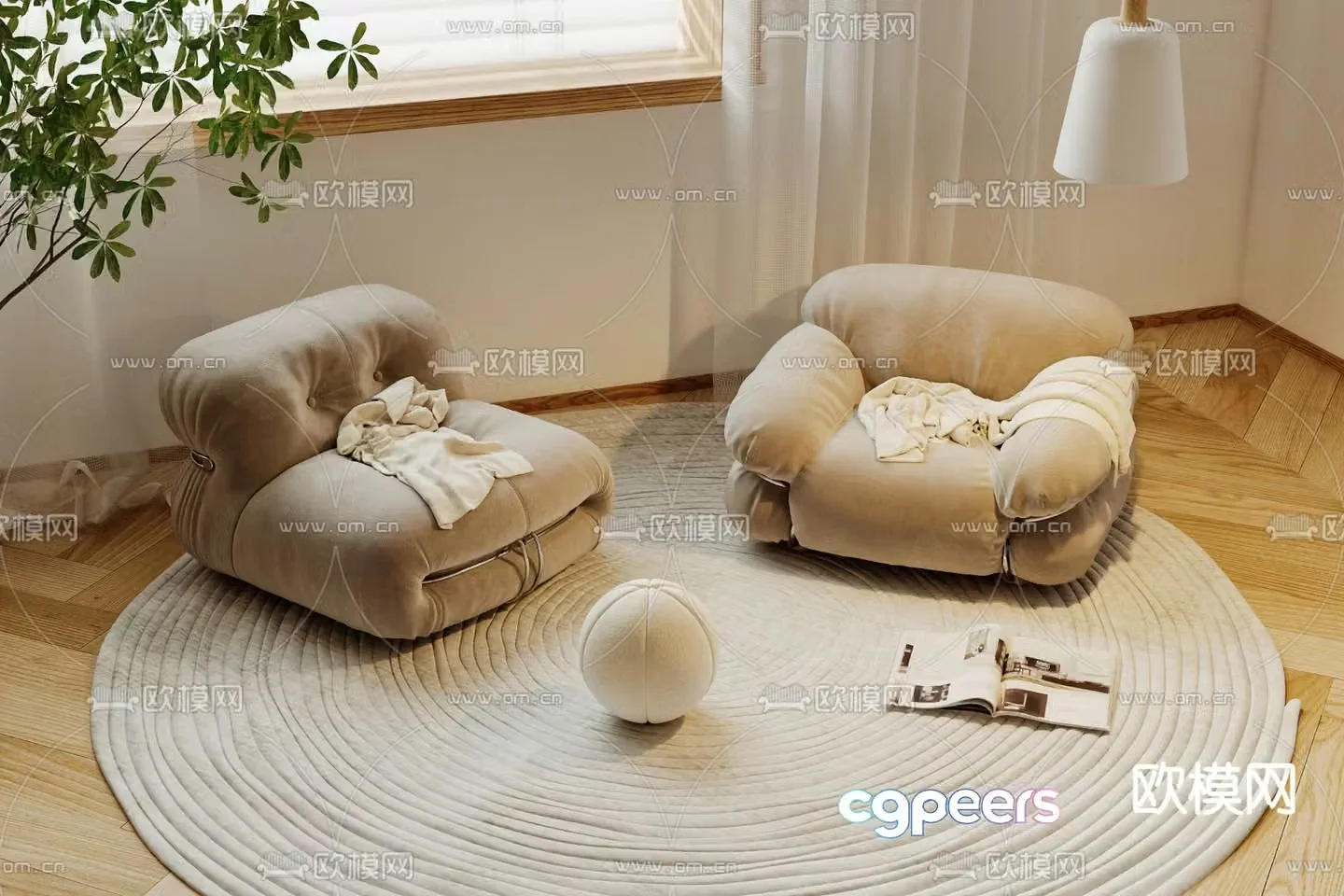 Beanbag single sofa 3d model
