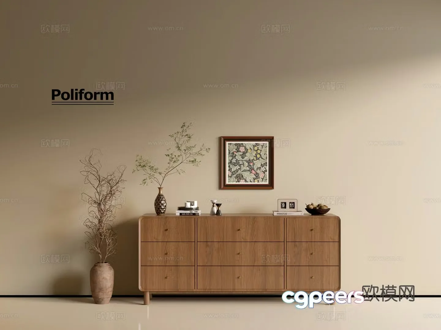 Modern wood grain cabinet ins wind minimalist wind cabinet whole cabinet sideboard balcony cabinet storage 3D model