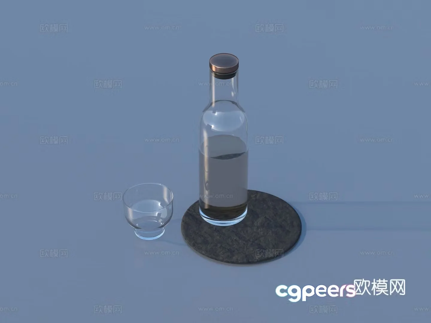 Wine bottle glass wine red wine 3d model