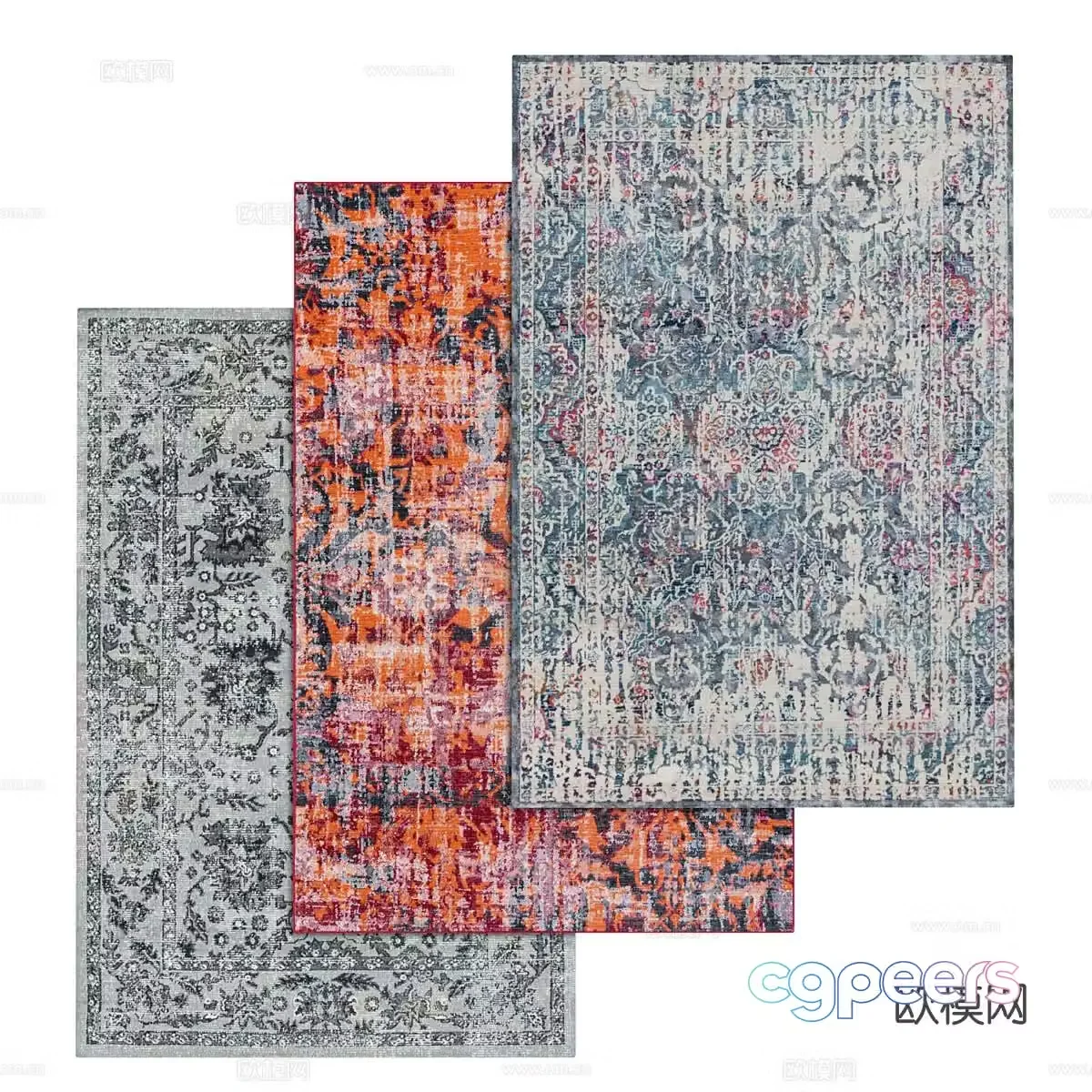 European carpet square carpet 3d model