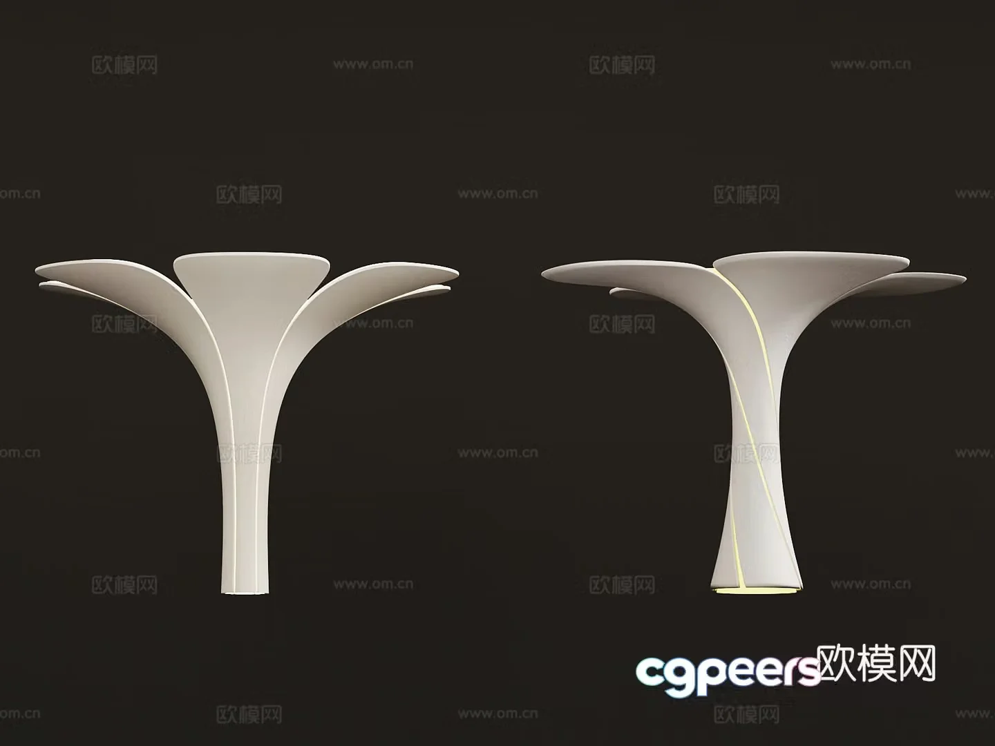 Modern opposite-sex columns decorative columns 3d model
