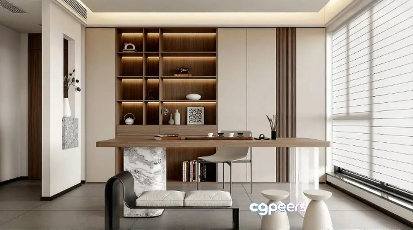 Modern Home Office 3D Model – 5863 – VRAY Render