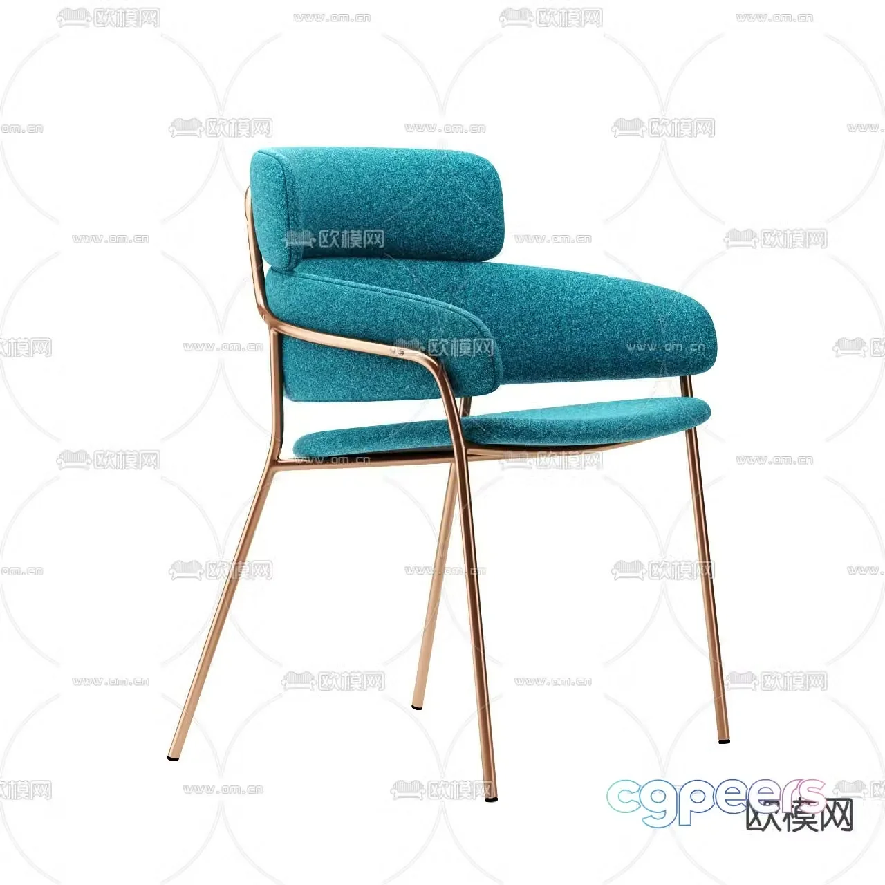 Light luxury chair dining chair 3d model