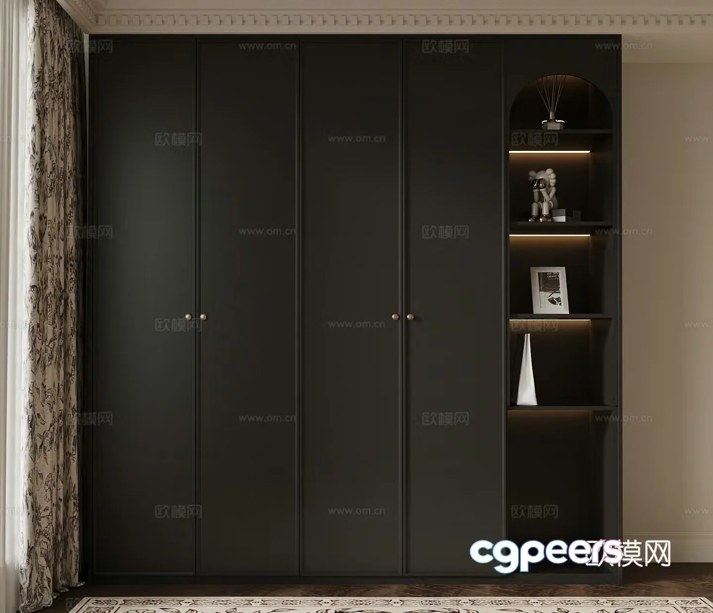 French wardrobe top wardrobe 3d model