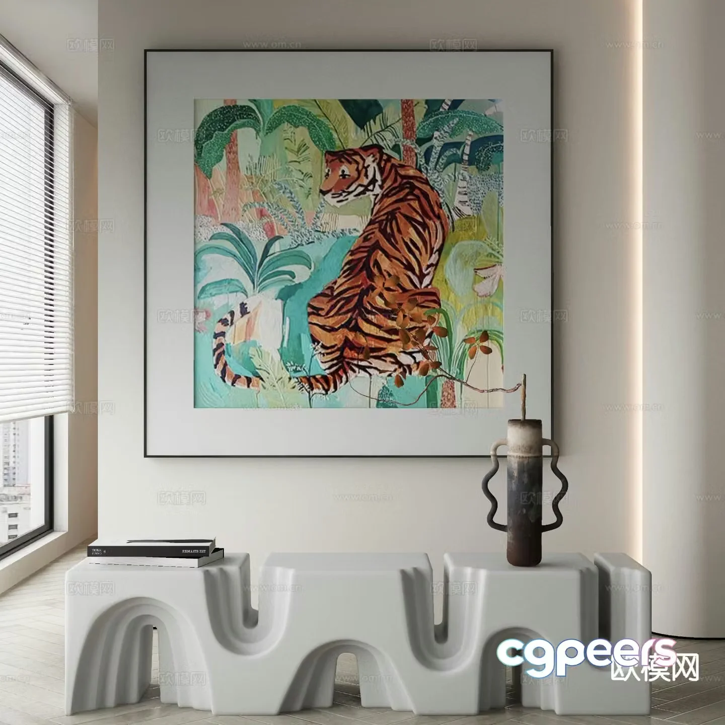 Modern art painting decorative painting 3d model