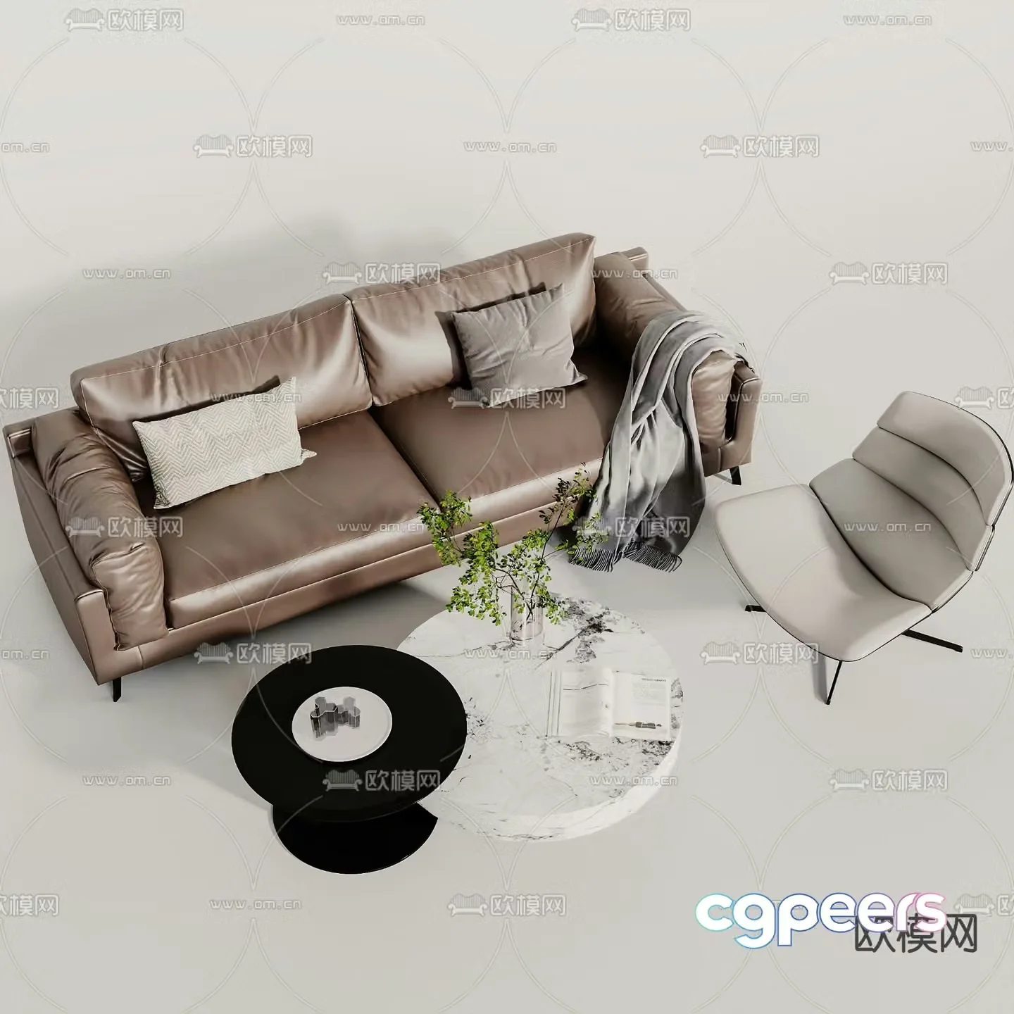 Modern sectional sofa 3d model