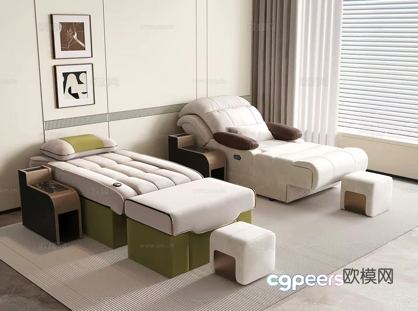 Modern foot massage shop massage chair massage table electric imperial couch electric sofa chair 3D model