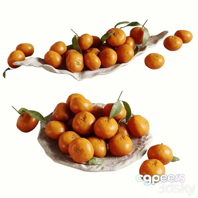 3ds Max Free – Tangerines in a bowl