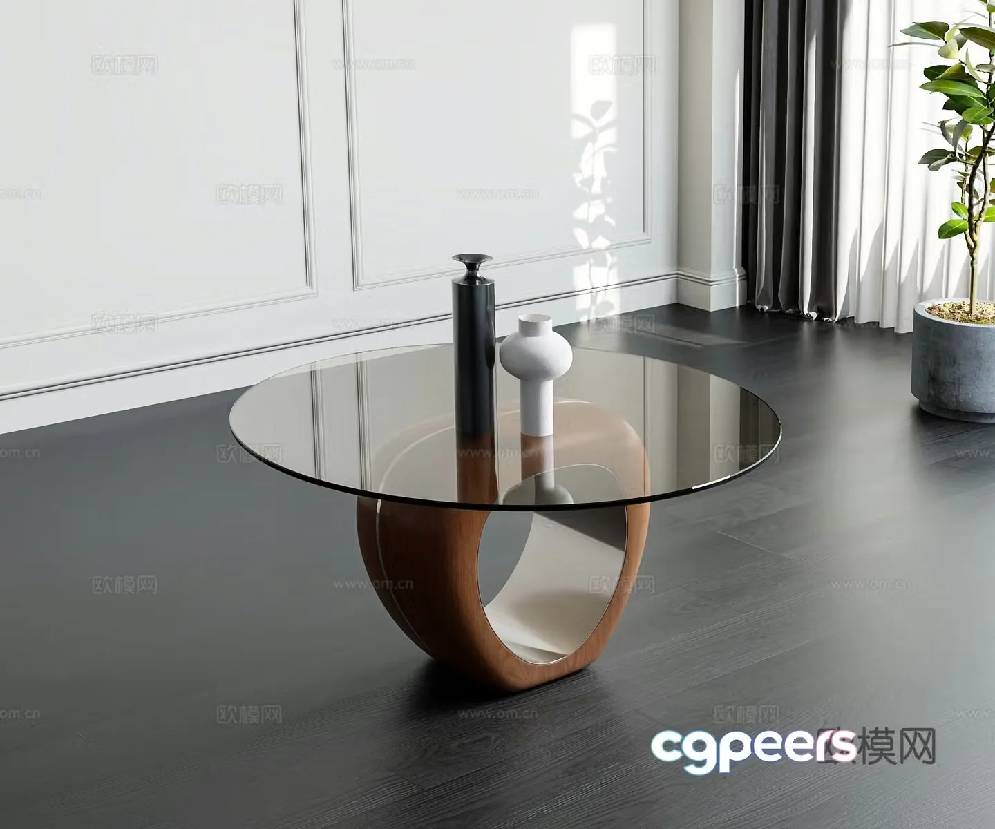 Modern medieval style coffee table jewelry ornaments 3D model
