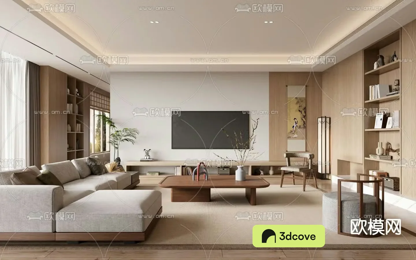 New Chinese living room Song’s aesthetic
