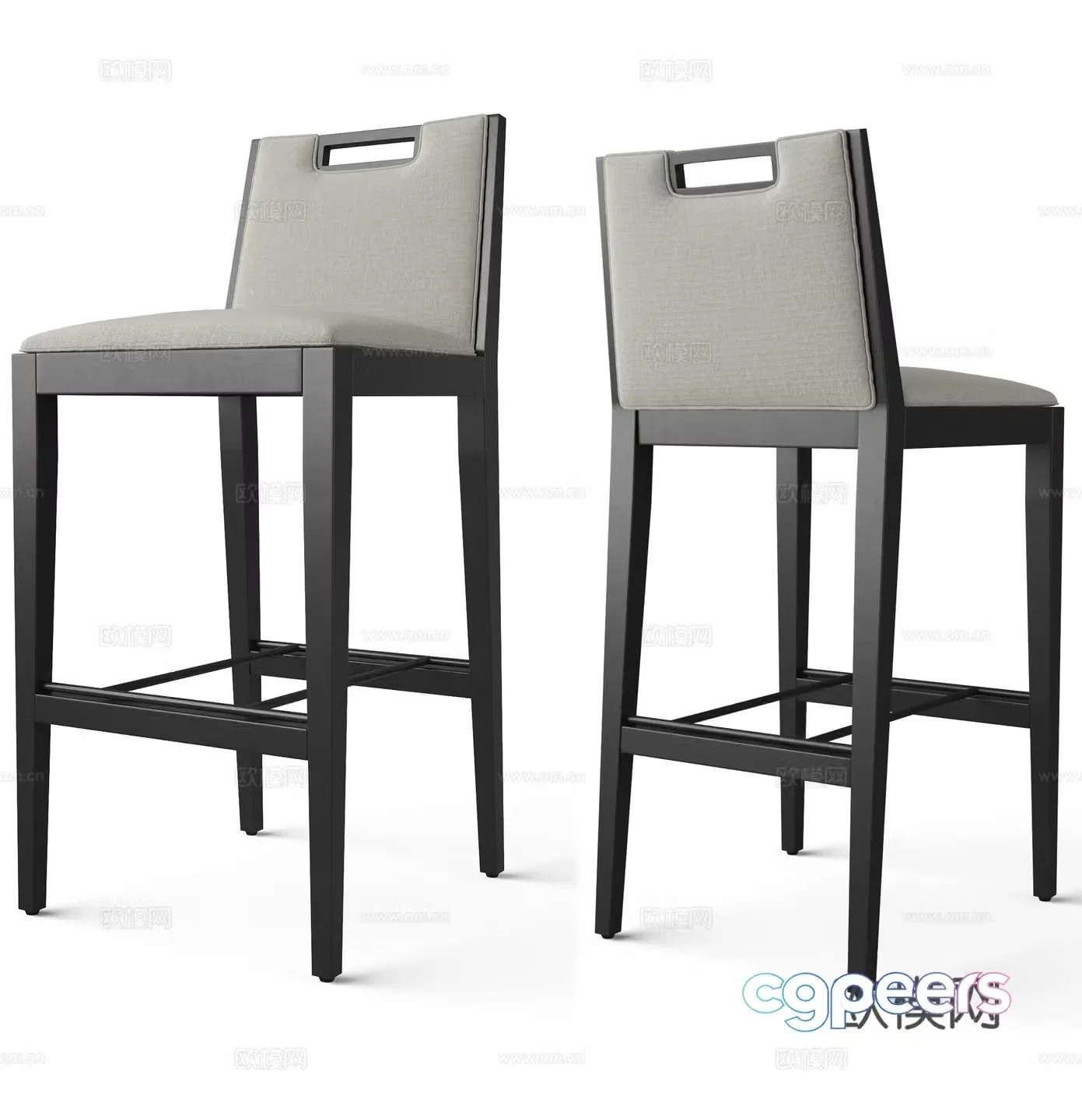 Wasabi wind bar chair medieval bar chair wooden bar chair leisure bar chair fabric bar chair bar 3d model