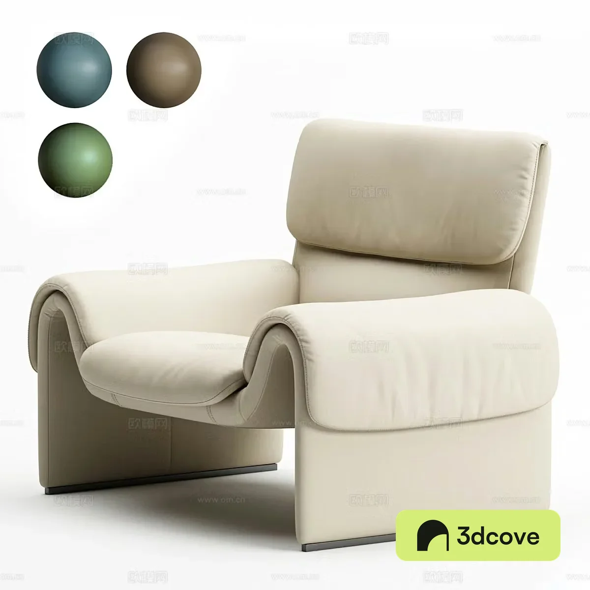 Modern Italian casual leather chair