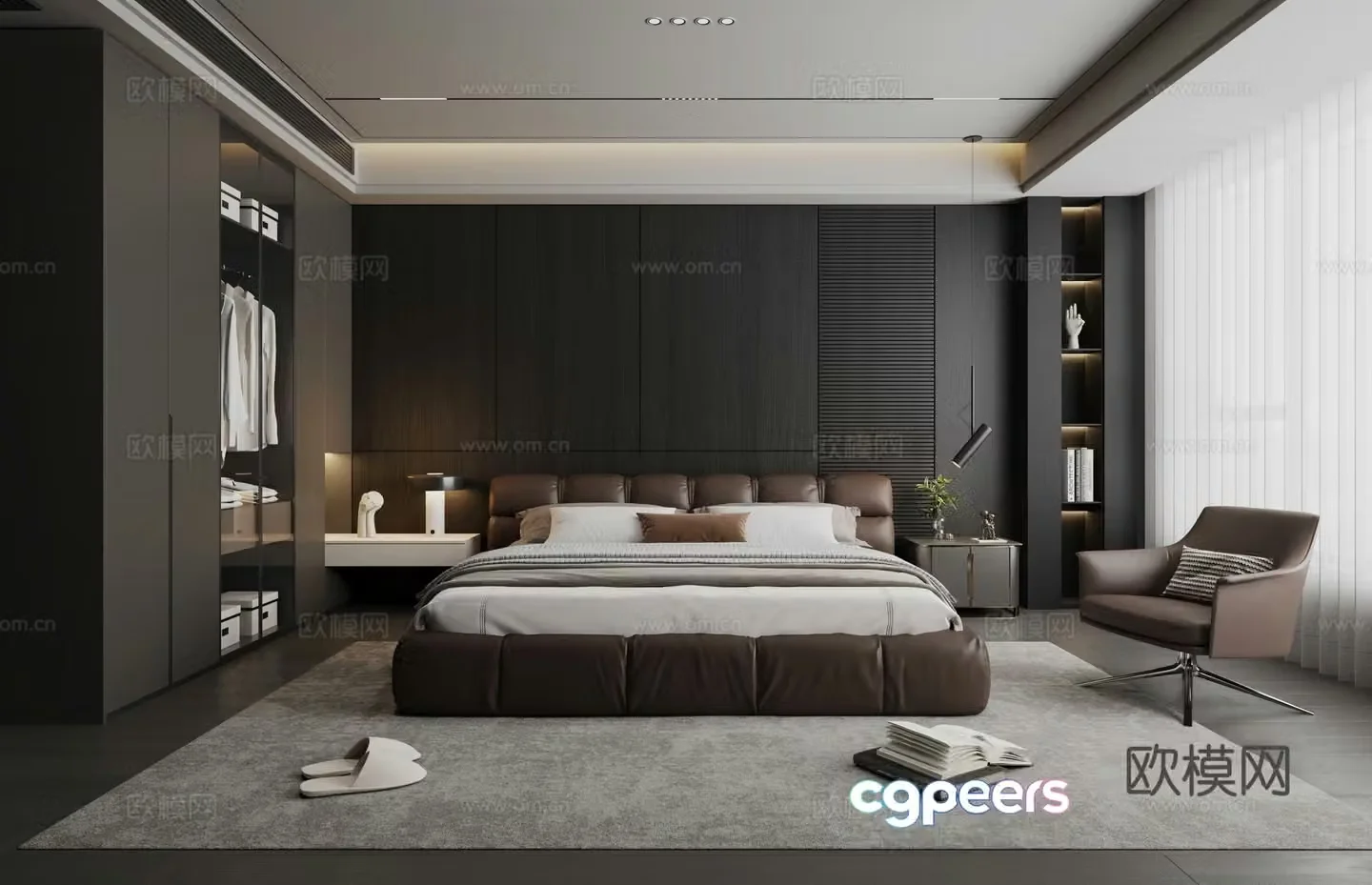 Modern Italian style bedroom 3d model