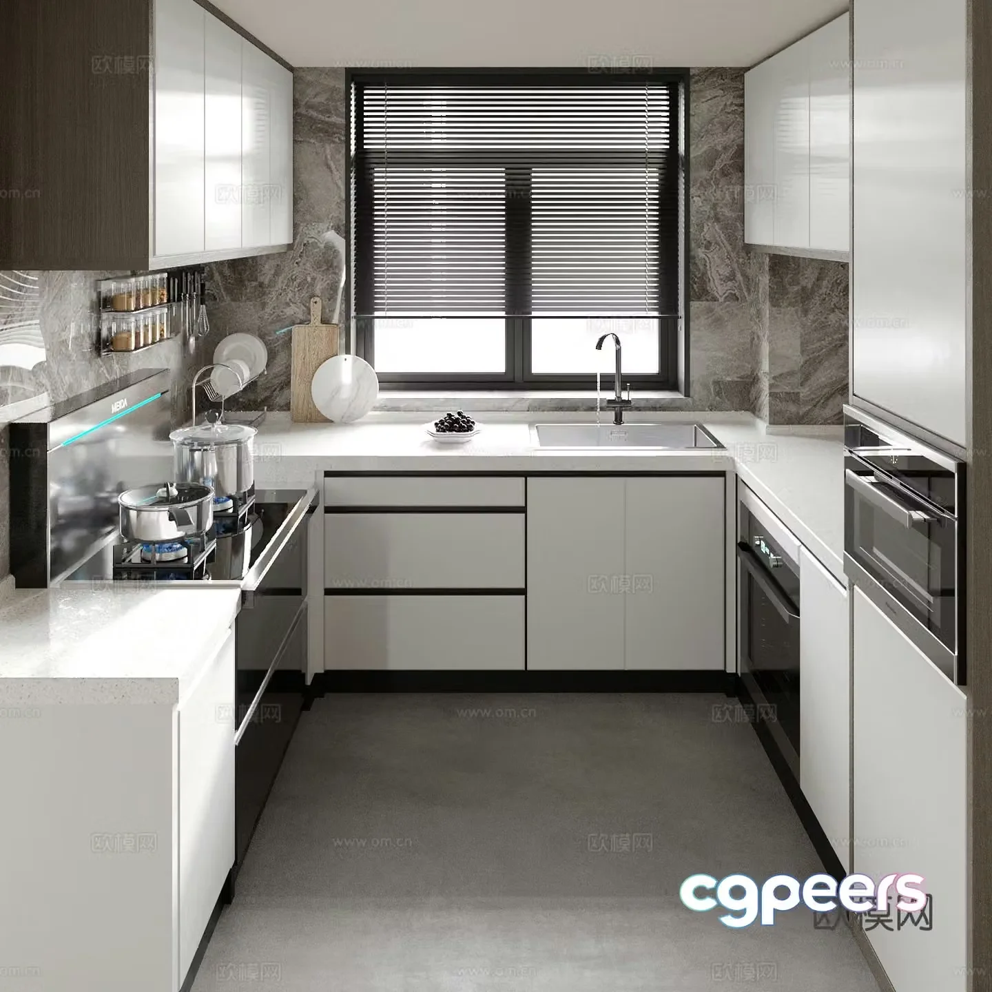 modern kitchen cabinet 3d model