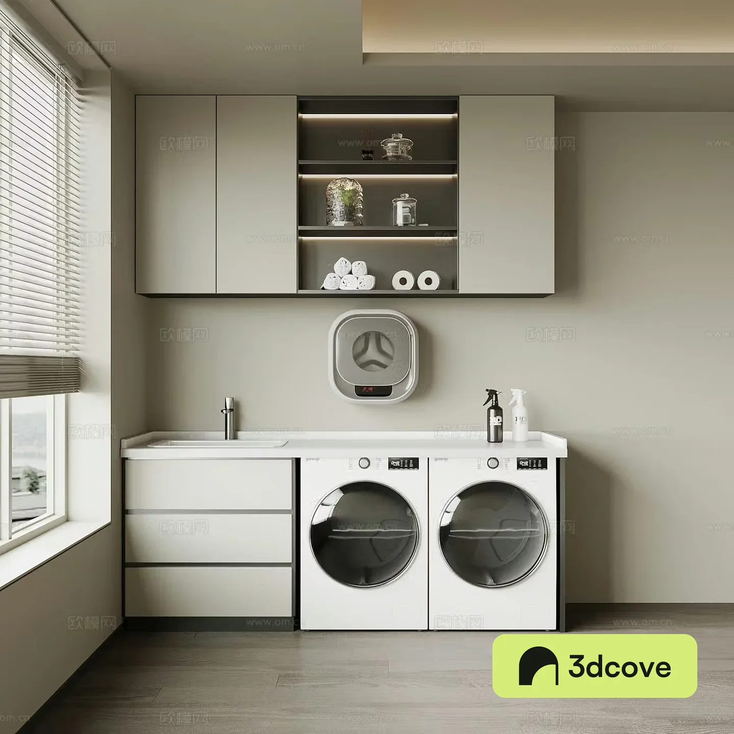 Modern Italian washing machine cabinet balcony cabinet