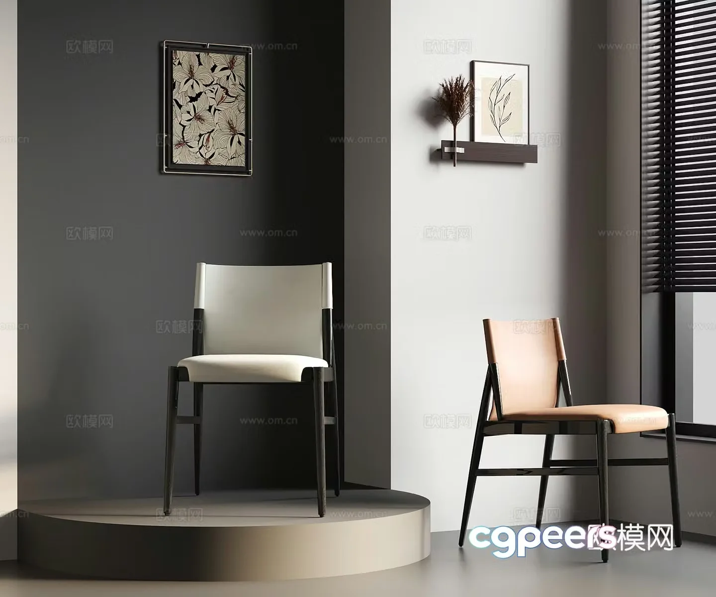 Modern Italian casual chair dining chair 3d model