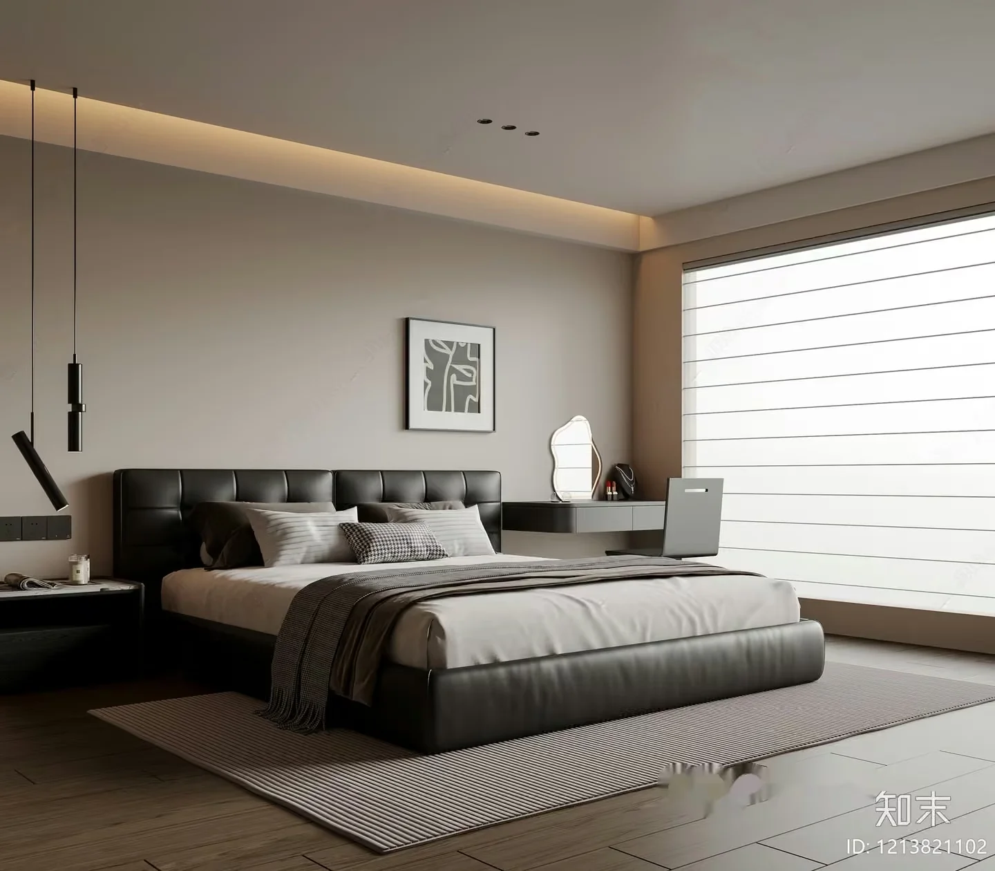 Modern Minimalist Bedroom 3D Model – 5949 – VRAY Render