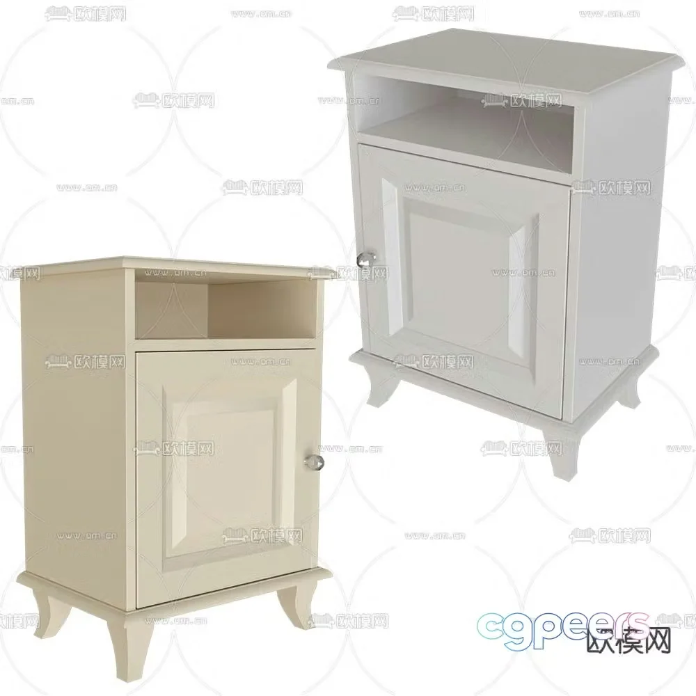 Bami cream style bedside table 3d model