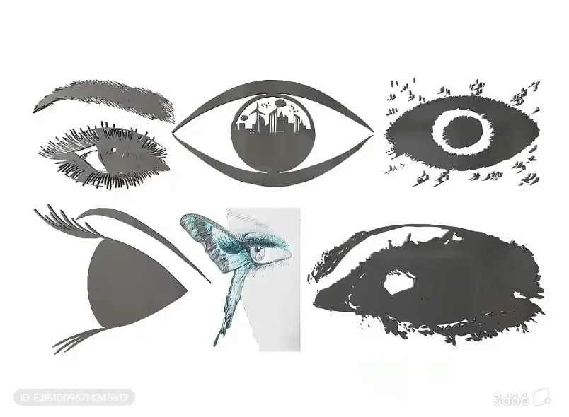 A Collection Of Various Eye Illustrations 3D Model – 2518 – VRAY Render