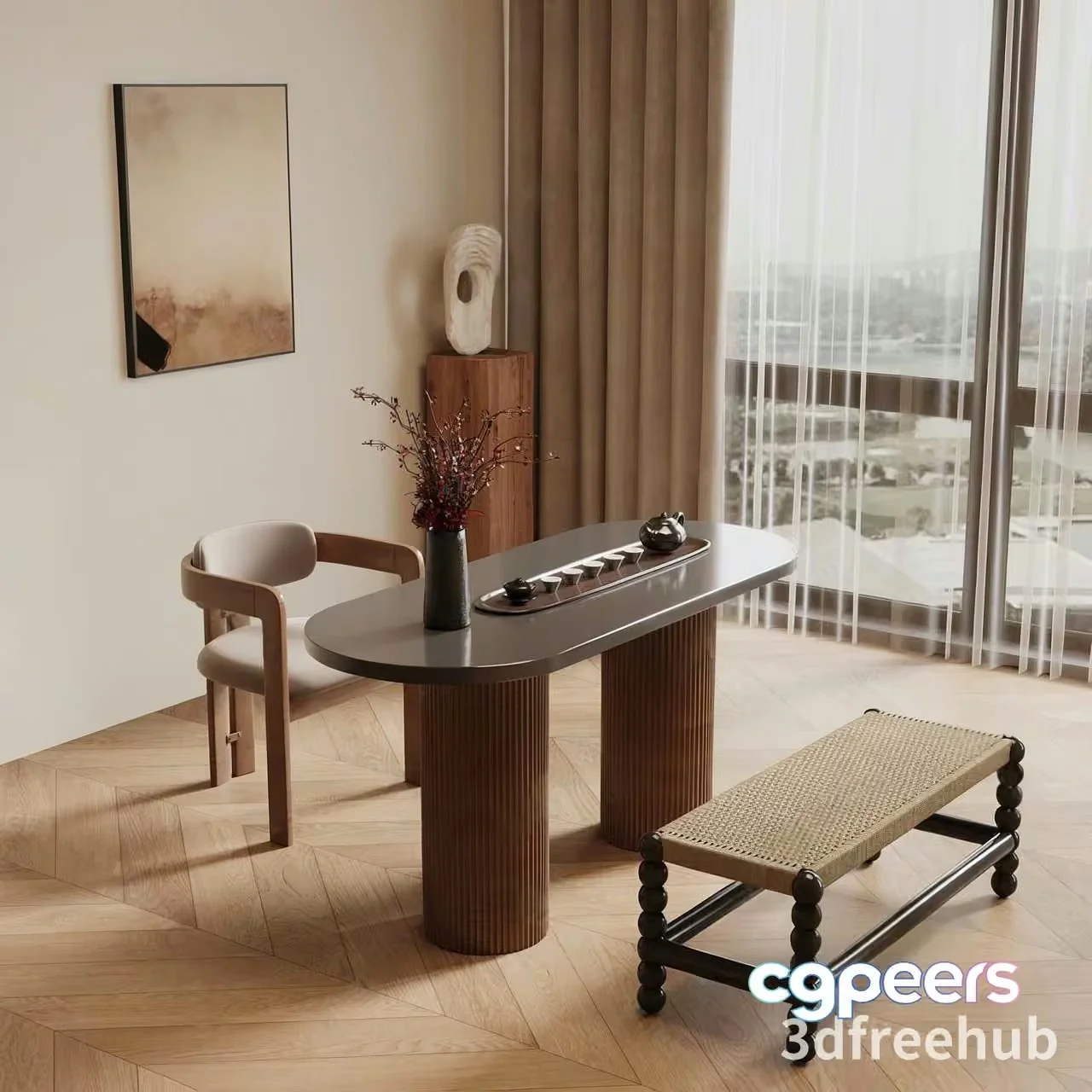 Modern Living Room 3D Model – 21629 – VRAY Render