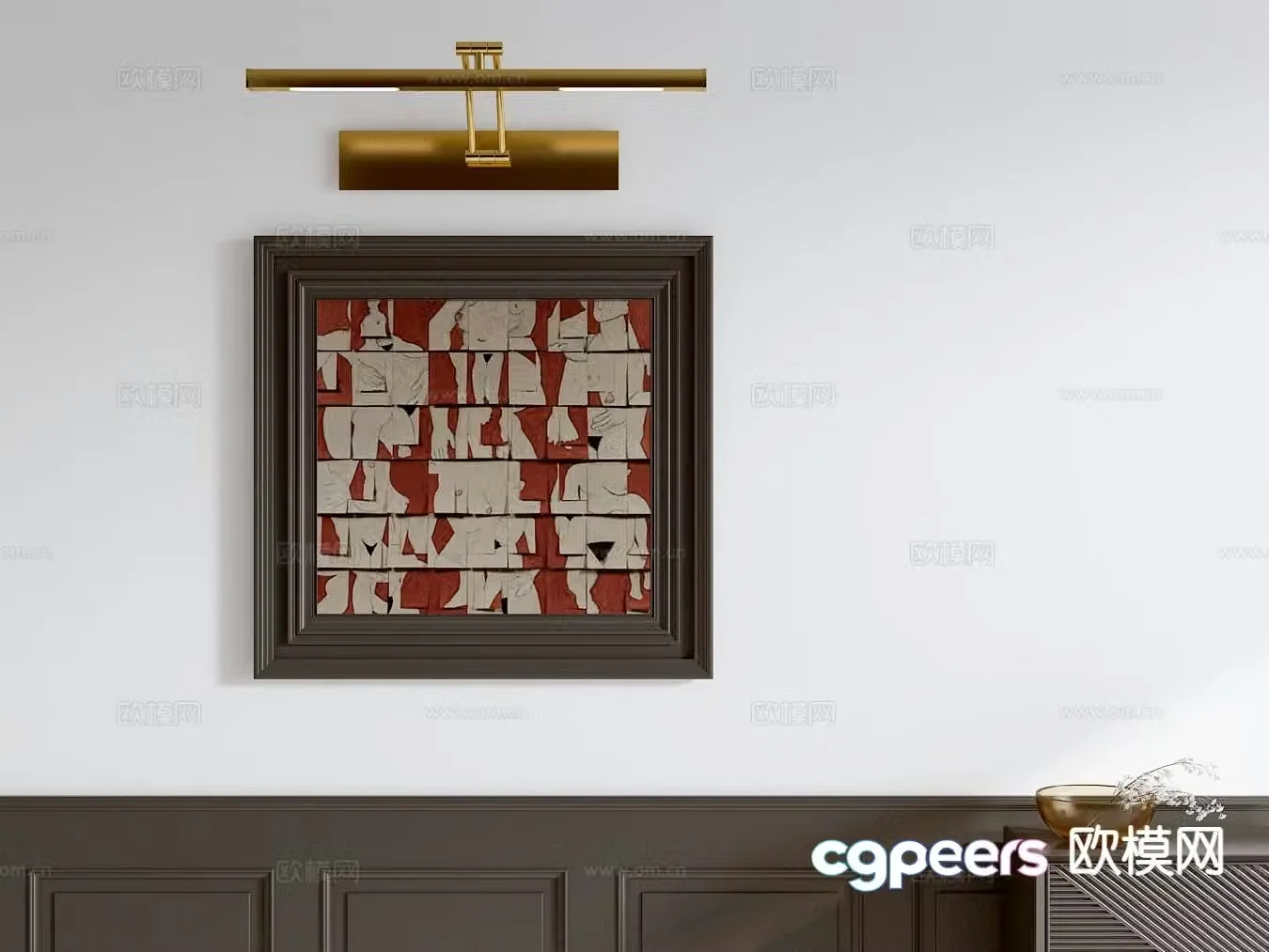 Medieval style splicing hanging painting decorative painting 3D model