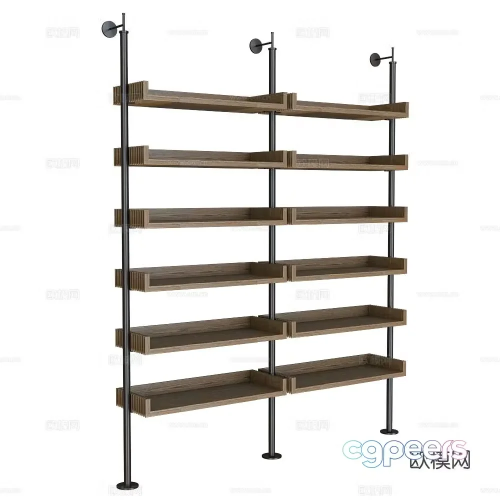 Modern bookcase bookshelf 3d model