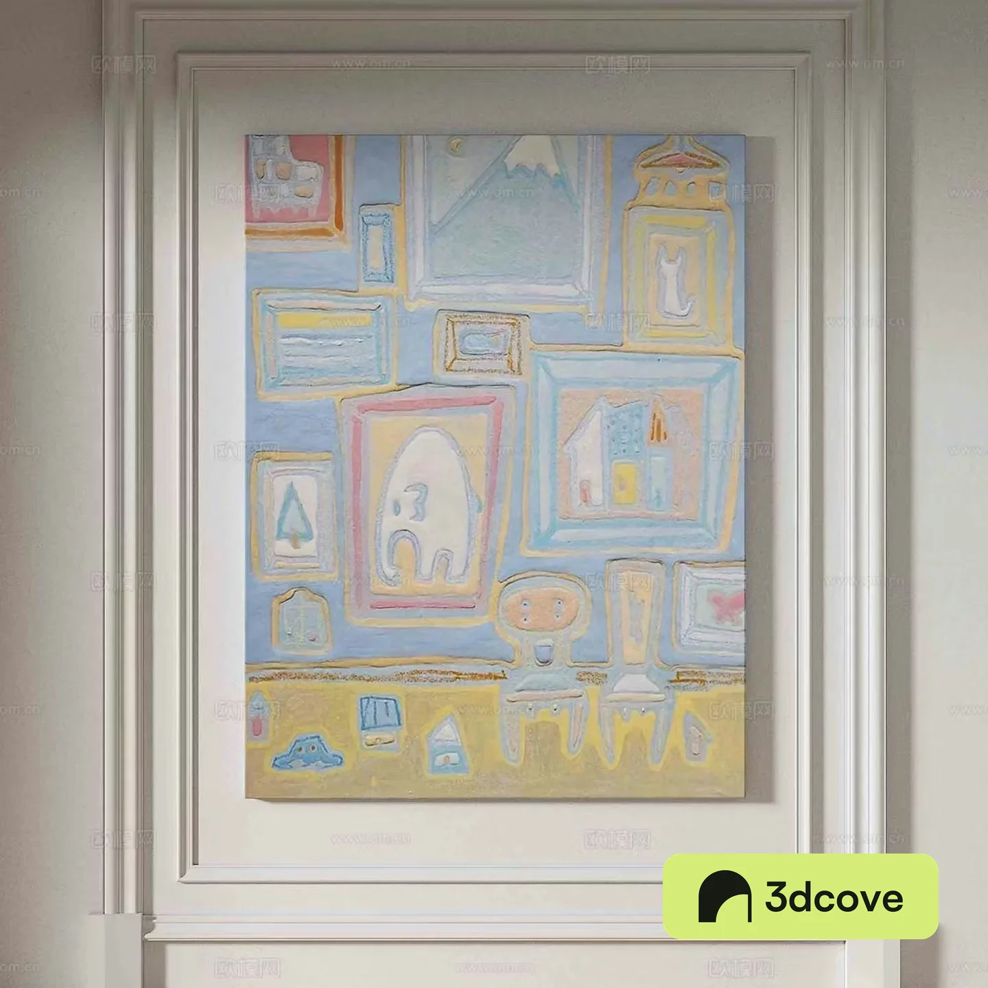 Simple European texture painting decorative painting