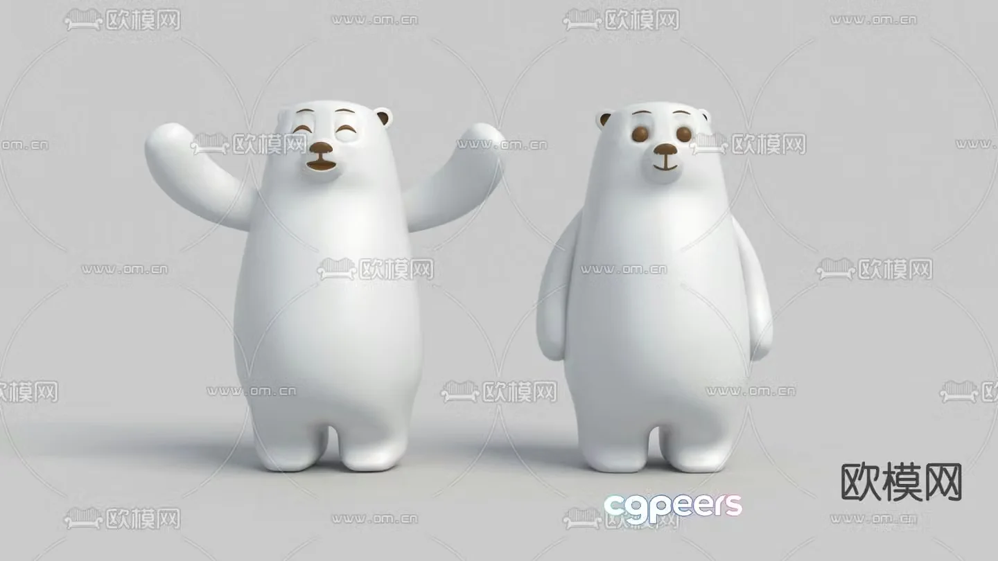 Modern cartoon bear toy 3d model