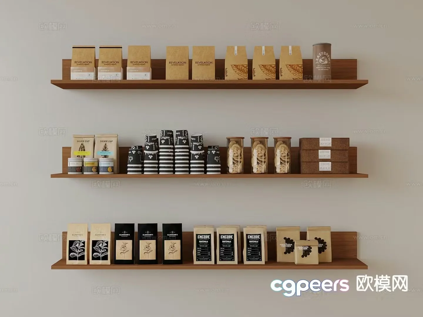 Shelves shelves coffee ornaments 3D model