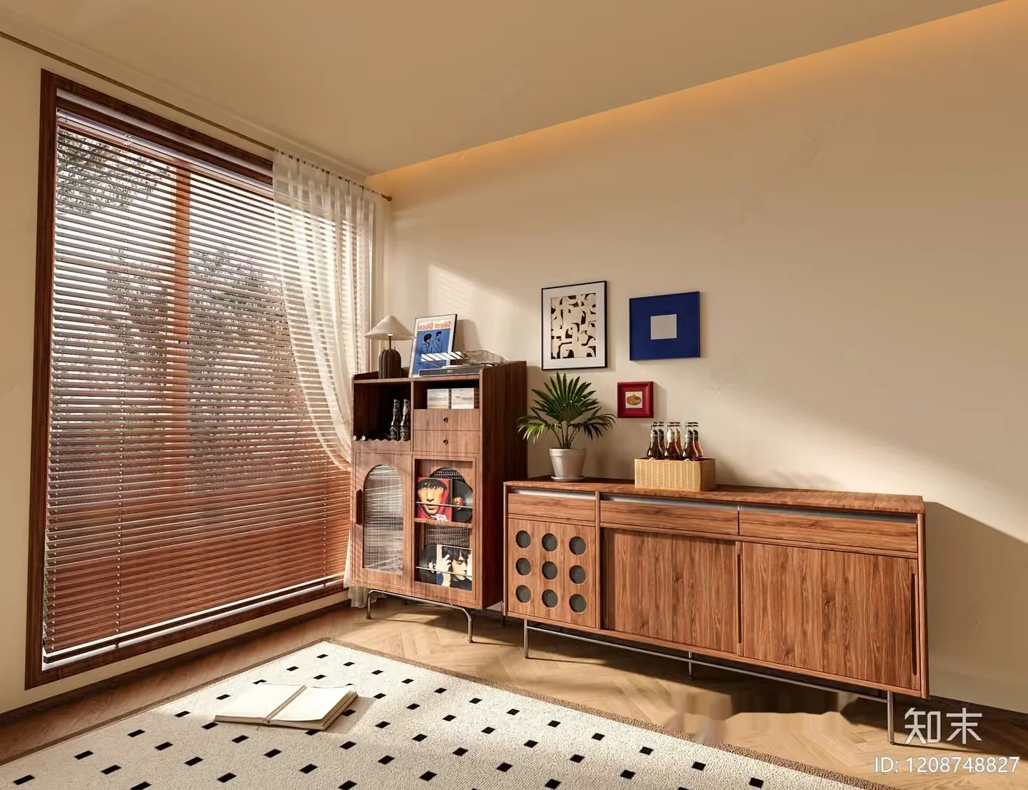 Mid-Century Modern Living Room 3D Model – 4423 – VRAY Render