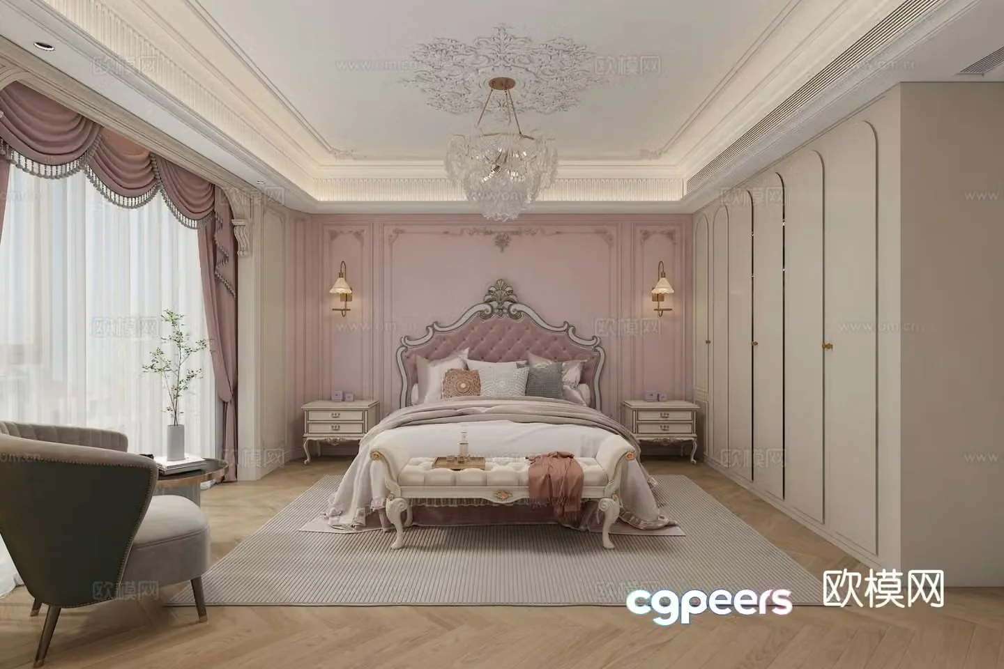 French bedroom master bedroom 3d model