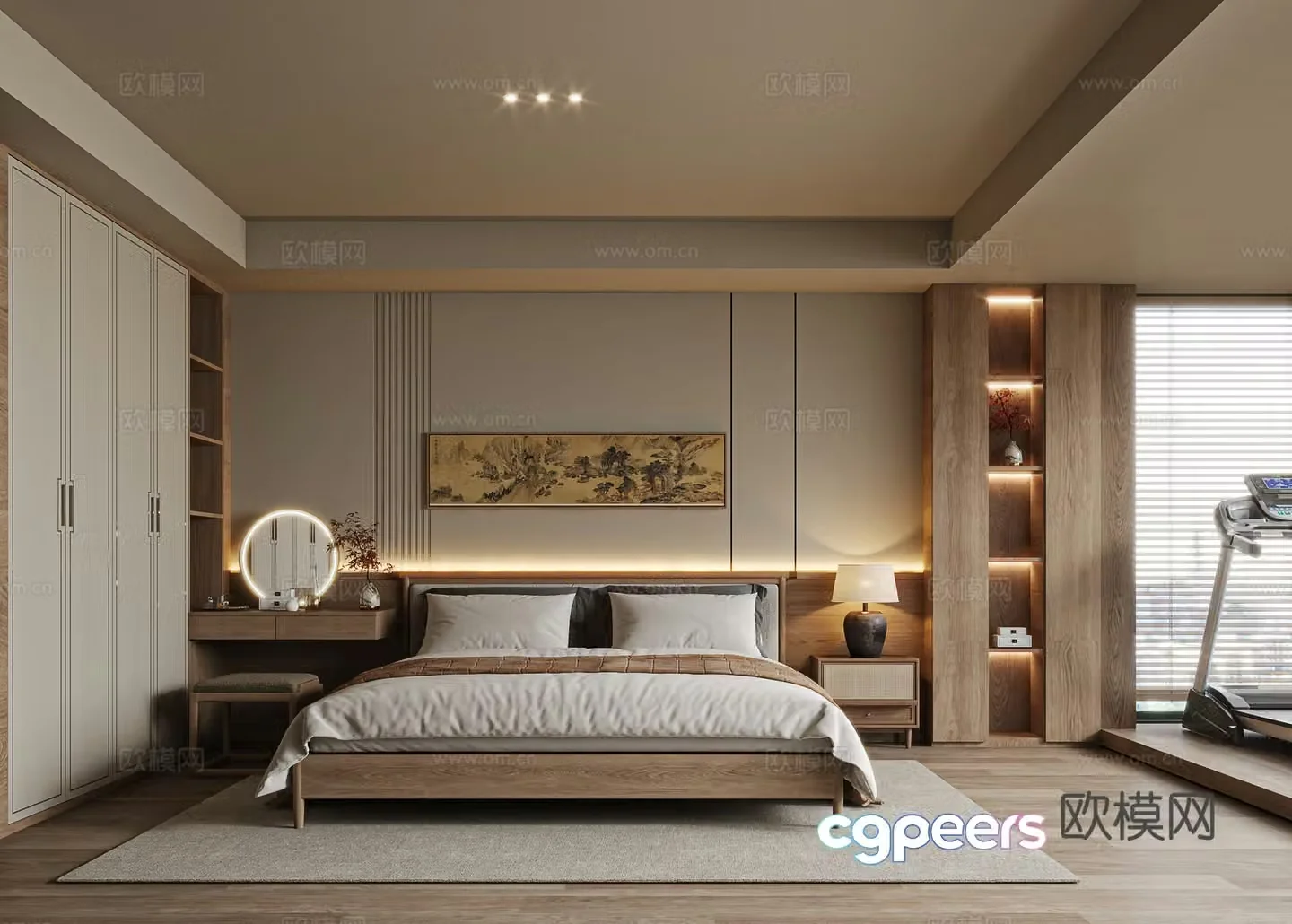 New Chinese style bedroom master bedroom 3d model