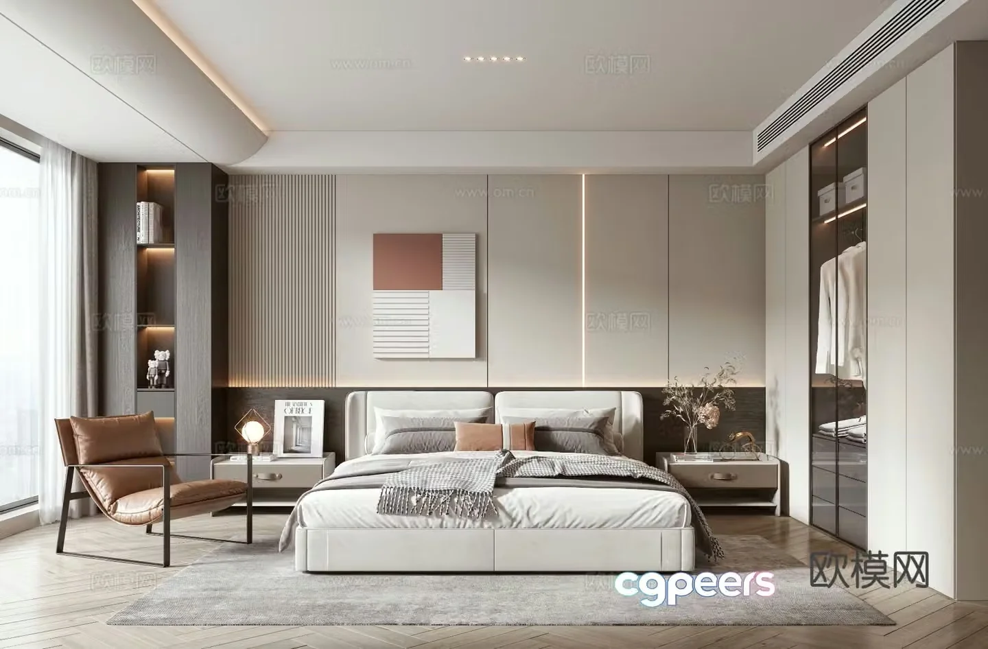 Modern bedroom master bedroom 3d model
