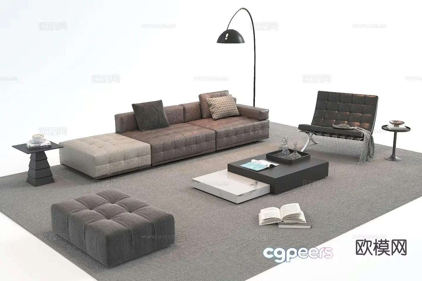 Modern sectional sofa 3d model