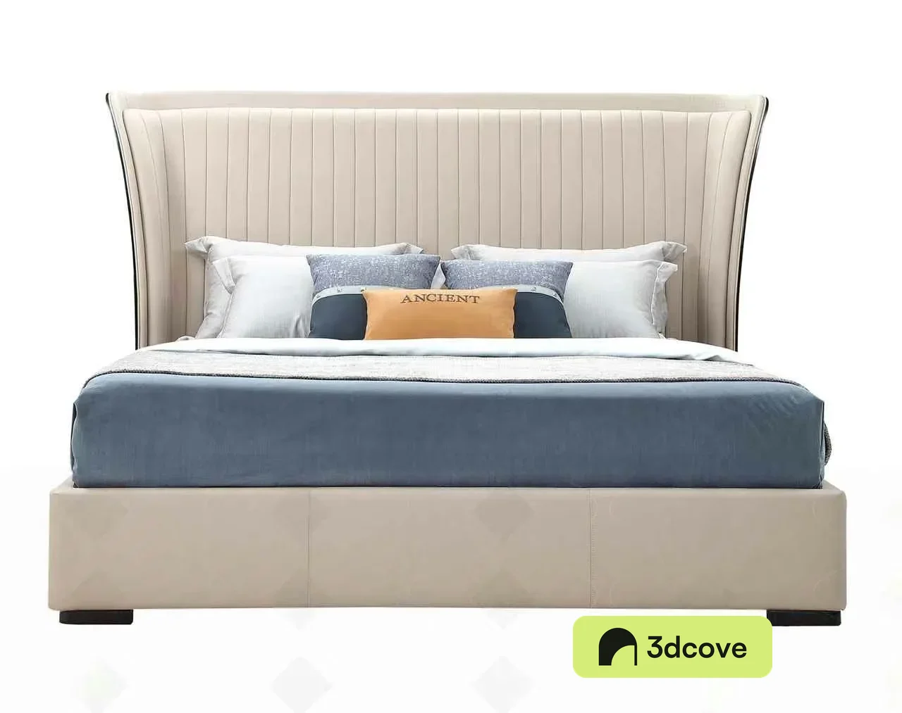 Beige Upholstered Bed