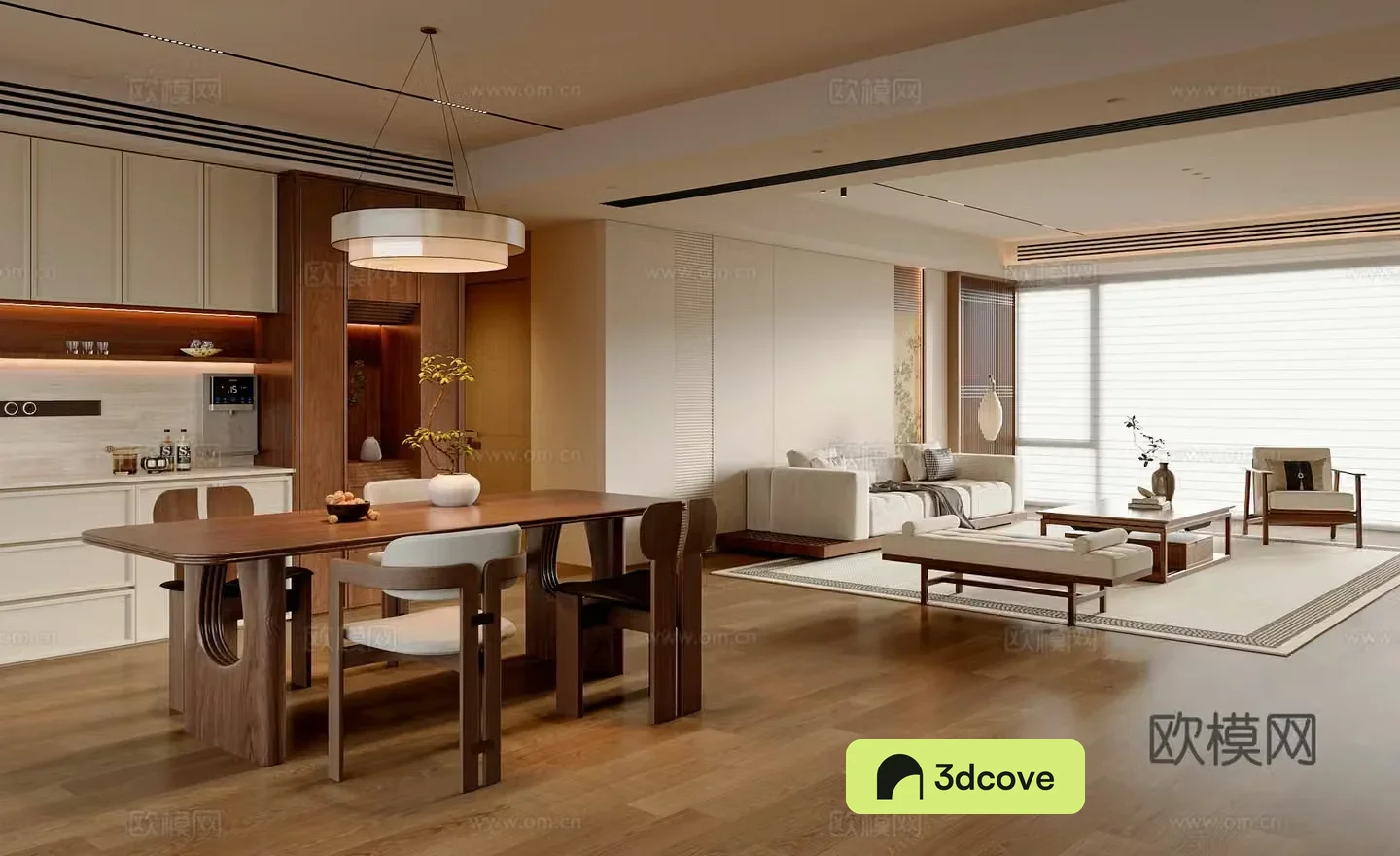 New Chinese style living and dining room