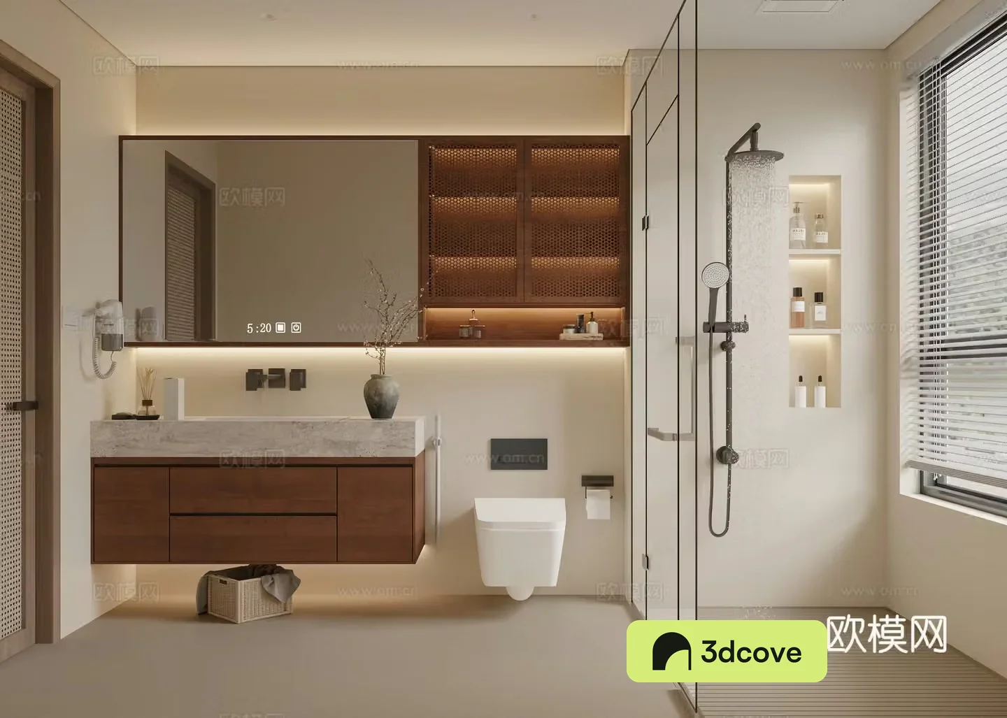 Wasabi Middle Style Bathroom 3D Model