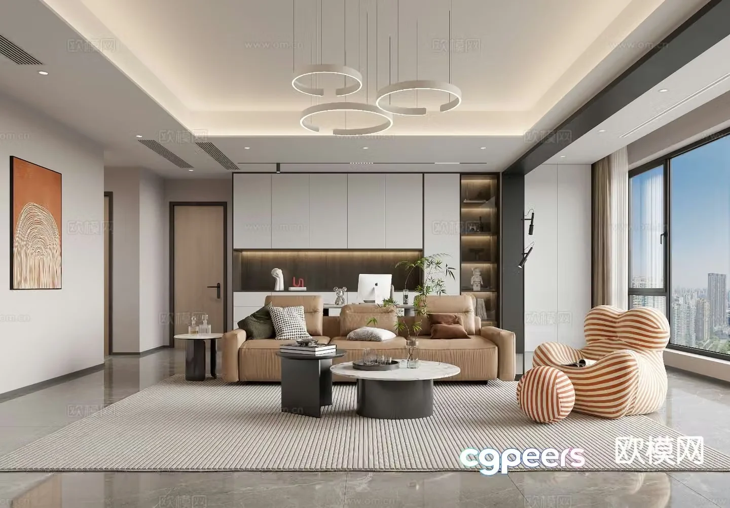 Modern guest restaurant 3d model