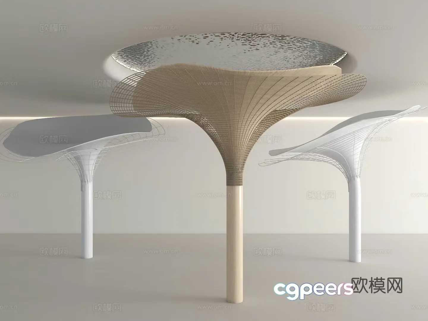 Special-shaped columns decorative columns cylinder 3D model