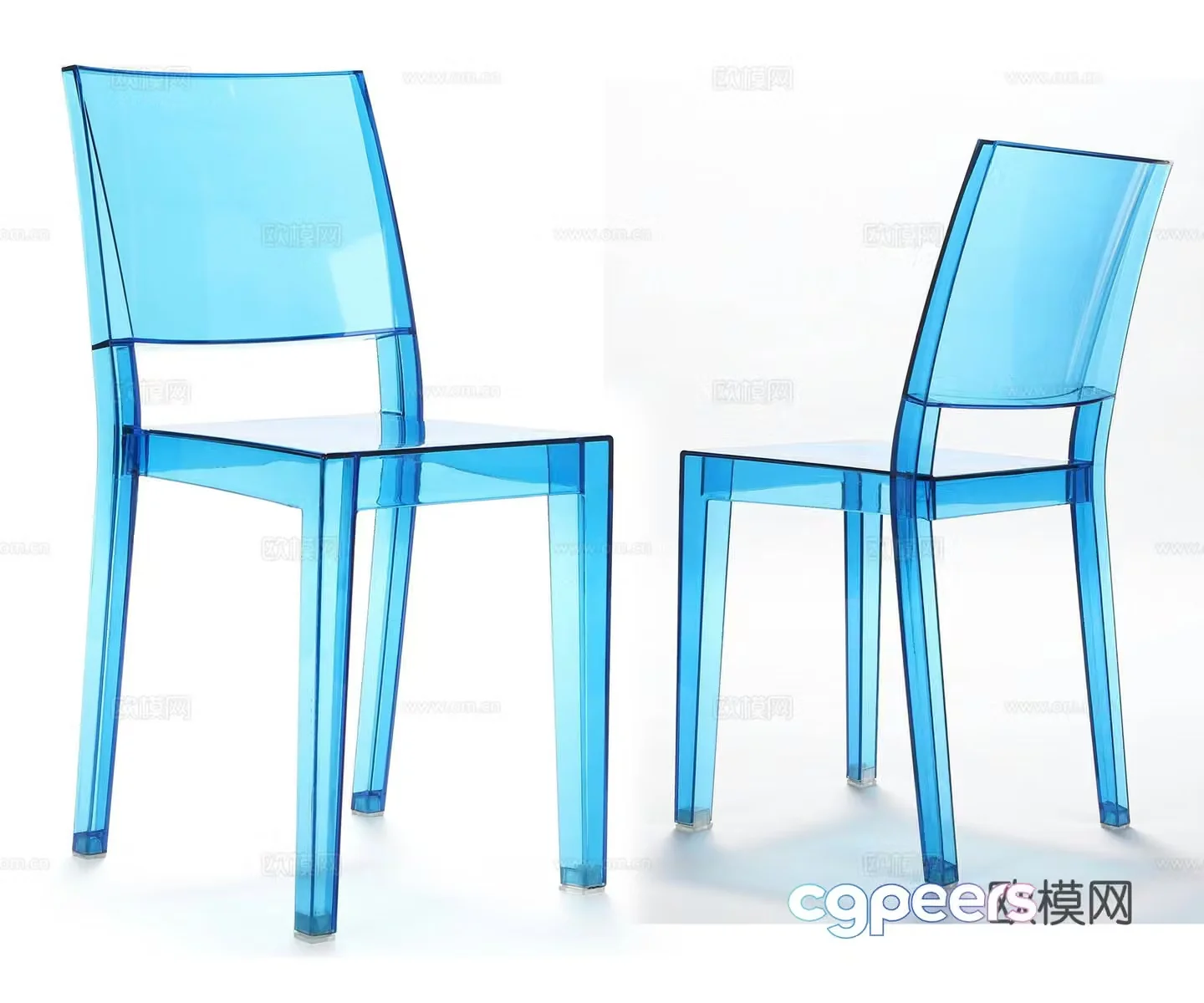 Modern acrylic side chair chair 3d model