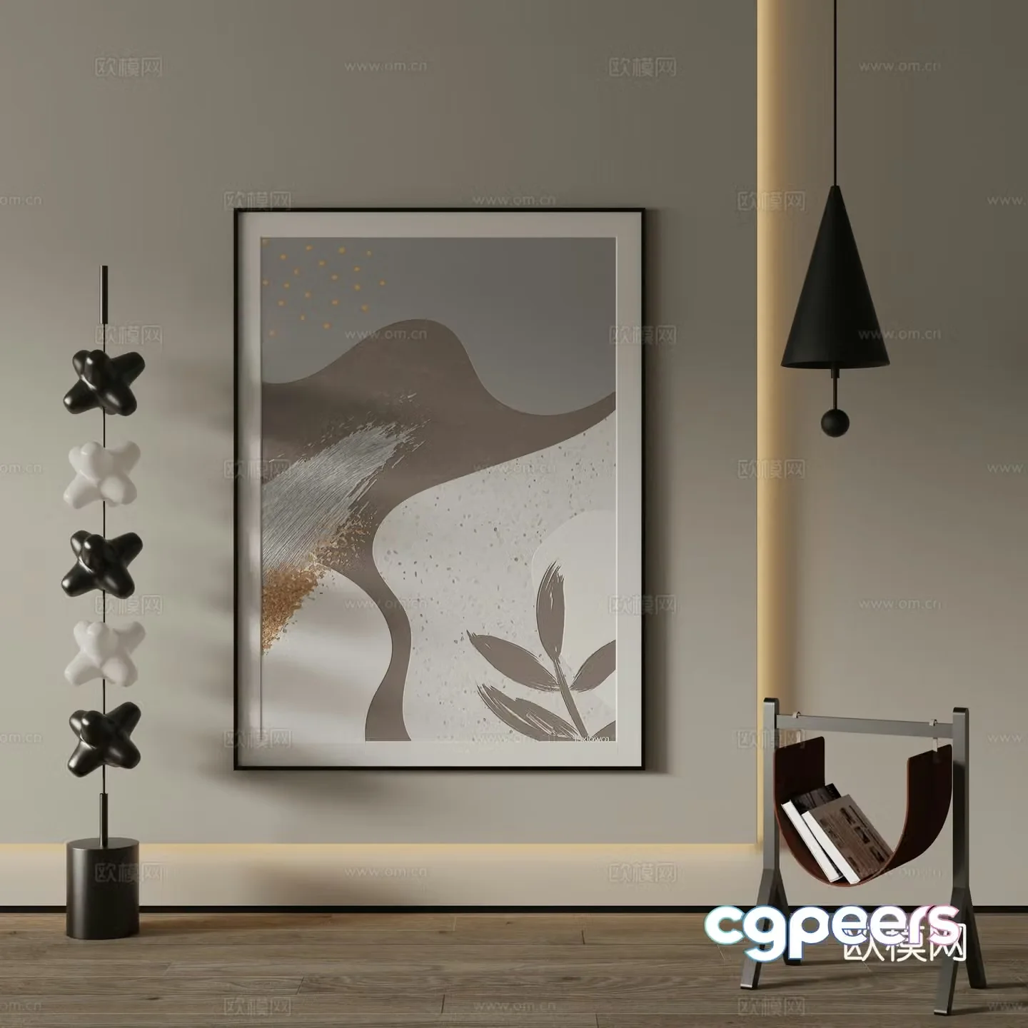 Modern decorative painting Abstract painting 3d model