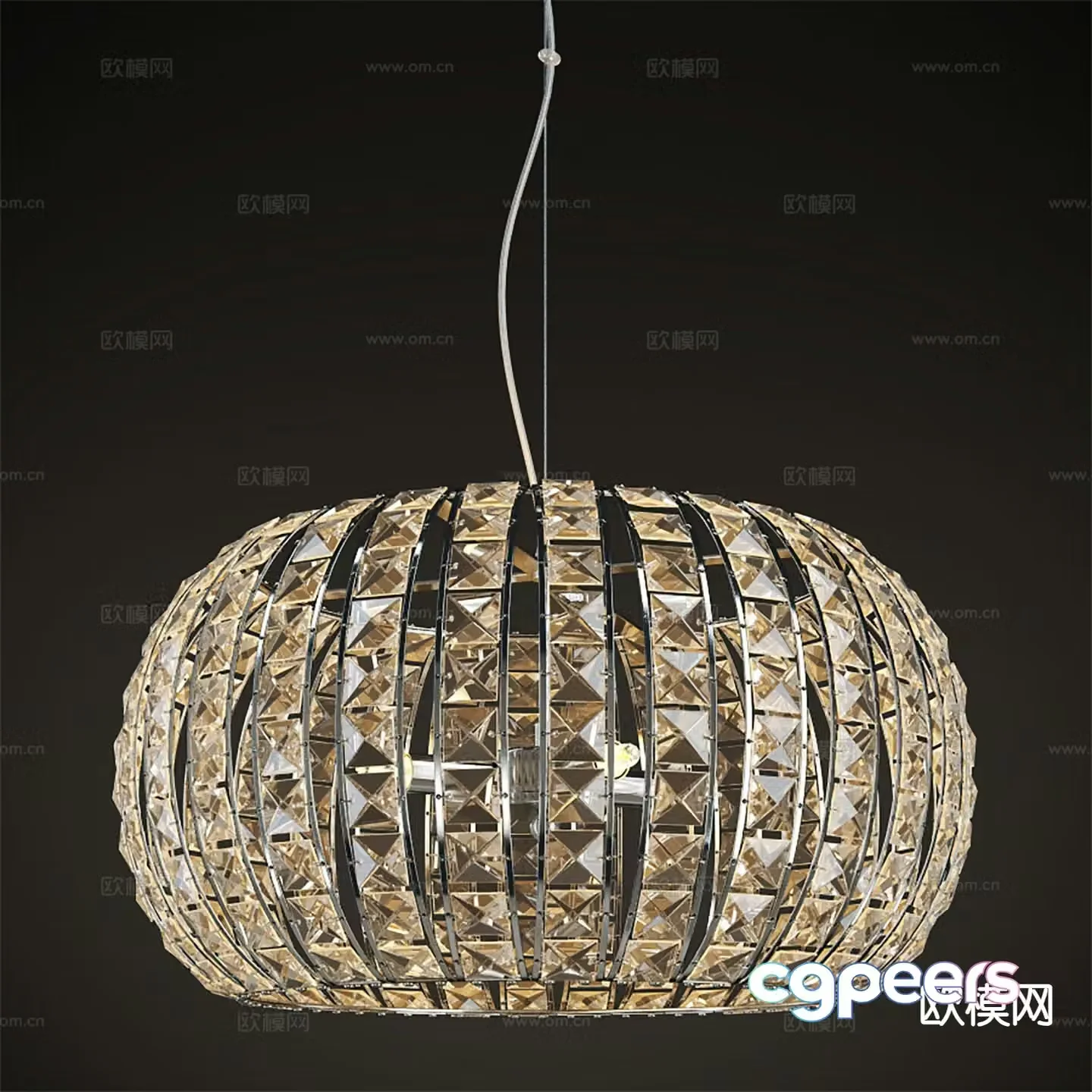 Light luxury chandelier crystal lamp 3d model